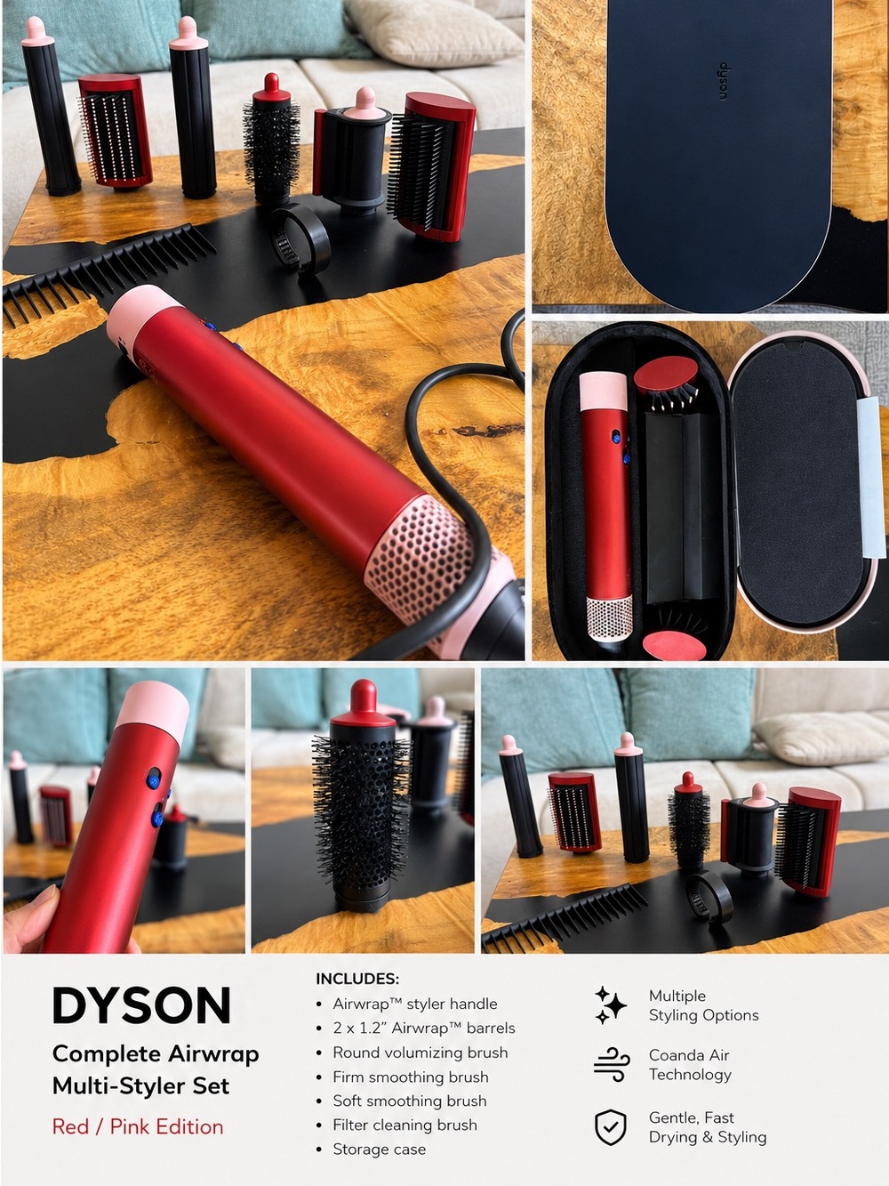 Dyson Multi-Styler Set in Red and Pink
